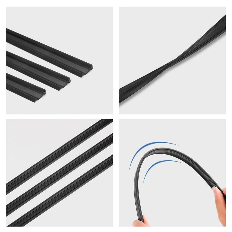 2PCS Conjunto de limpador de borracha à prova de intempéries Limpadores de janela lateral de carro Limpador multifuncional de janela automática Acessórios para veículos