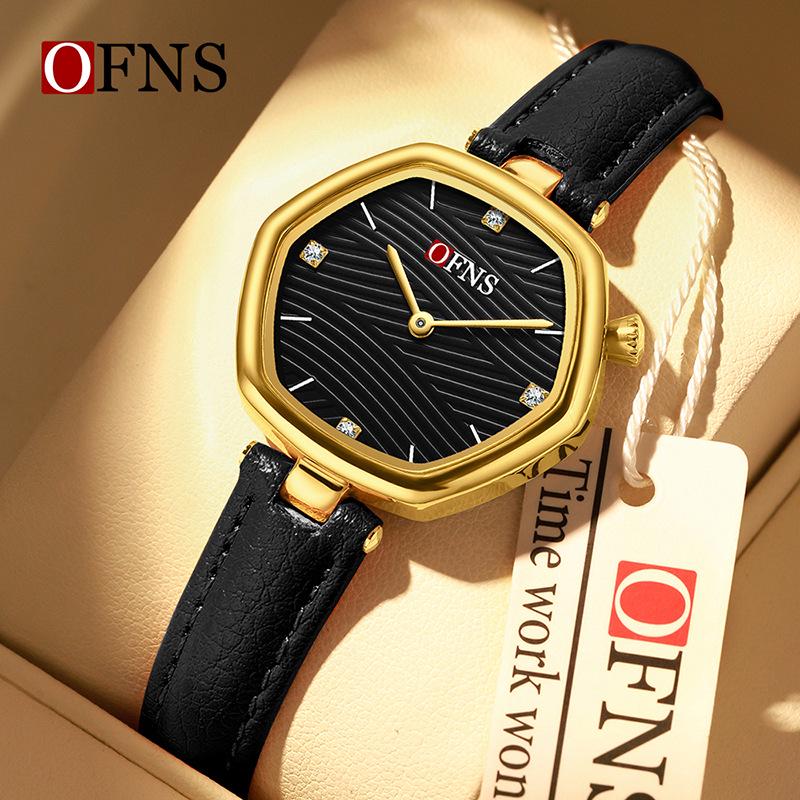 Women s Fashionable Waterproof Quartz Watch with Thin Leather Strap