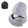 Travel U Shaped Neck Pillow Memory Foam Hooded 360 Degree Scarf Pillow Snail Pillow