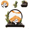Panda Statue Quicksand Decor Dynamic Sand Sculpture Flowing Painting for Bookshelves Desktop