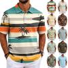Herren Poloshirt Kurzarm Lockerer Schnitt Freizeit Hawaiianischer Stil Bedrucktes Oberteil Klassischer Kragen Entspanntes Design