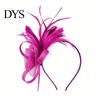 Leggera Fascia per Capelli con Piume Donna Fascia Floreale Retrò Rete con Piume Fascintor per Tea Party Accessorio Capelli per Feste Cocktail Comoda