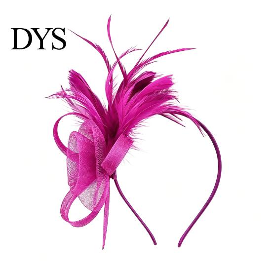Leggera Fascia per Capelli con Piume Donna Fascia Floreale Retrò Rete con Piume Fascintor per Tea Party Accessorio Capelli per Feste Cocktail Comoda