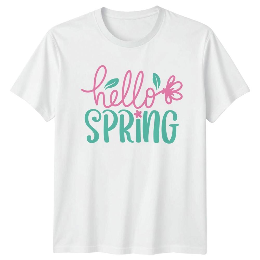 Hello Spring Unisexs TShirt Floral Nature Easter Gift For Her S