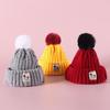 Winter Knitted Pet Dog Hat Ear Exposed Windproof Cat Headband Fashion Fur Ball Headgear for Autumn And Winter Pet Dress Up