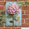 Retro Hydrangea Iron Sign Sweet 5D Flower Decorative Plate Hydrangea Wall Hanging  Gift