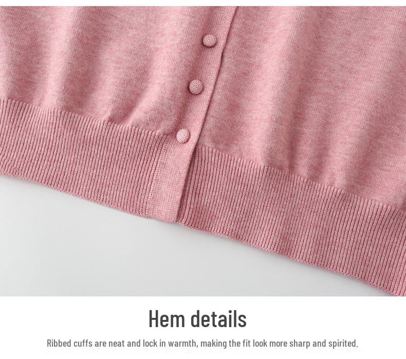 Spring and Autumn Loose Knit Cardigan for Middle-aged Women - Round Neck, Single-breasted Sweater