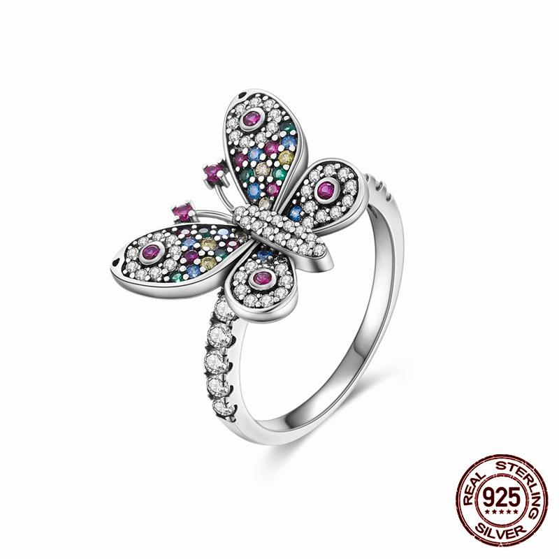 Brand New 100% Genuine 925 Silver Women's Ring Original Heart Crown Rose Gold Crystal Engagement Ring Wedding Anniversary Jewelr