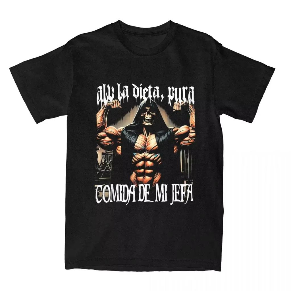 Men's T-shirt Calacas Chidas Gym T-shirt Harajuku Hola Brazo De 35 Cm Ponte A Entrenar Beach T-shirt Casual Clothes Gift