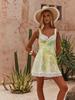 2026 European-American Lace Strappy V-Neck Slim Linen Dress