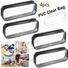4 PCS Clear PVC Pencil Case School Exam Make Up Bag Travel Zip Pouch Zippered Clear Bag