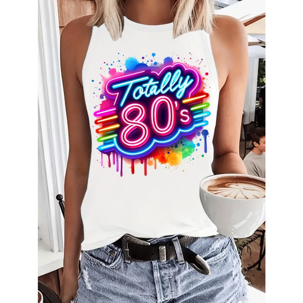 Komplette 80er Jahre Kleidung Weste mit Buchstabenaufdruck