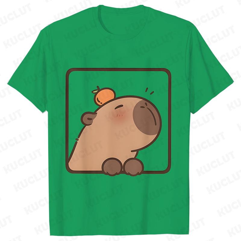 

Cute Capybara T Shirt Women Kawaii Tops T-shirt Funny Capibara Funny Harajuku Tees Female Clothes Fashion Y2k 90s Ulzzang Tshirt S