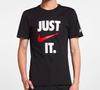 Nike Men's Retro Black Short-Sleeve T-Shirt with Letter Print