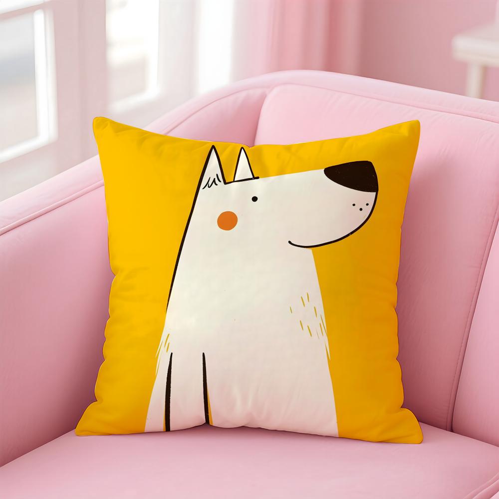 Fluffy Cute Art Adorable Puppy Cushion Cover Pillow Case Soft Skin Friendly Fabric Concealed Zipper