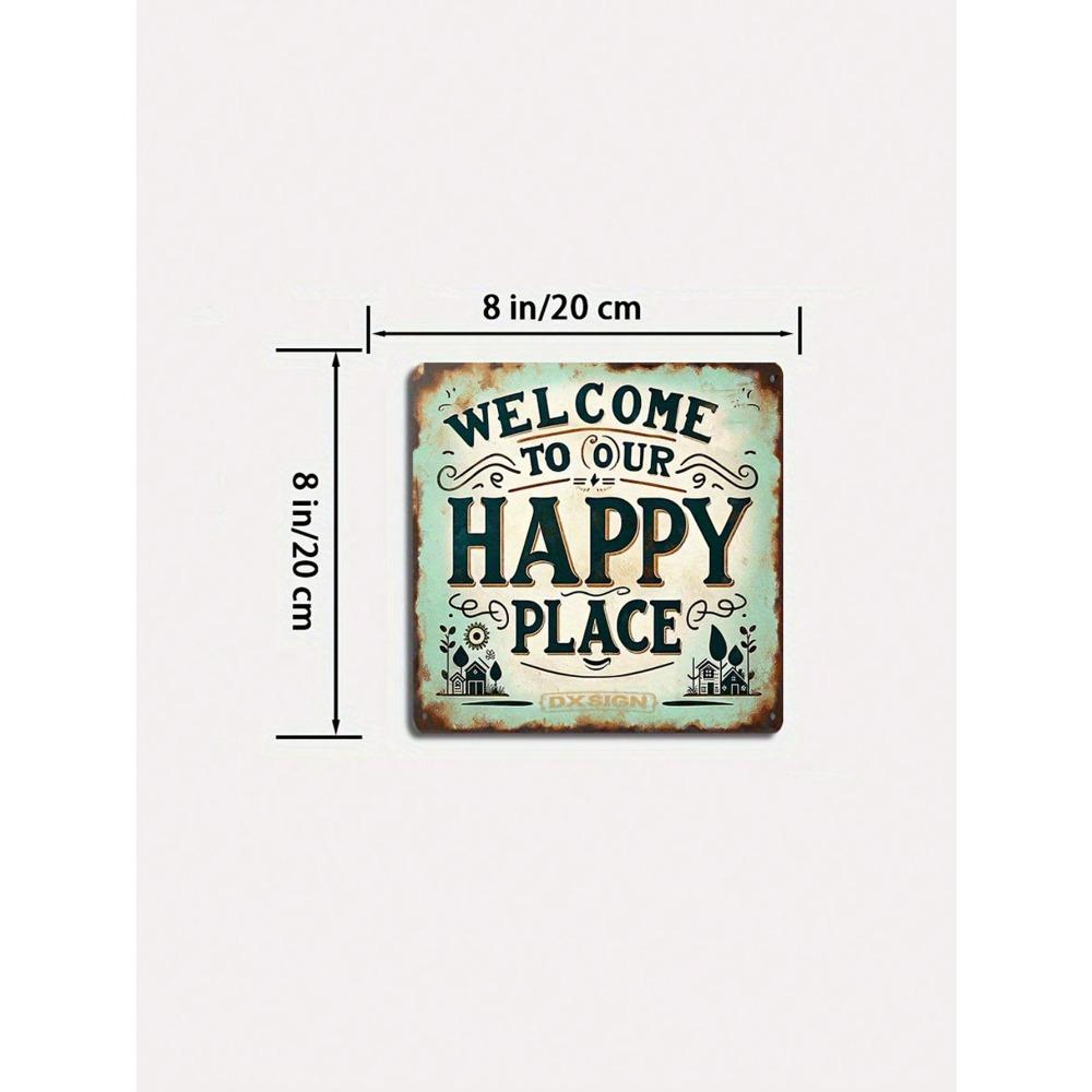 Rustic Metal Welcome Sign Aluminum Wall Art Vintage Decor for Home
