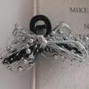 High-end Silver Ball Chain Bow Hair Clip Set