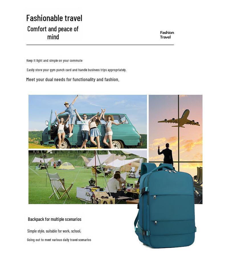 Unisexový multifunkční cestovní batoh přes hranice: Lehký, všestranný pro služební cesty, venku a do školy