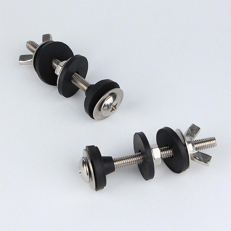 2Pcs Toilet Seat Bolts Set Portable Sturdy Replacement Screws and Rubber Washers for Secure Easy Installation Designs