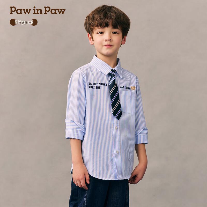 PawinPaw 2026 Spring/Summer Boy's Striped Casual Shirt