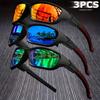 3pcs Advanced Cool Fantasy Polarized Surround Fashion Glasses,Men's and Women's Outdoor Sports,Cycling,Fishing,Hiking,Golf