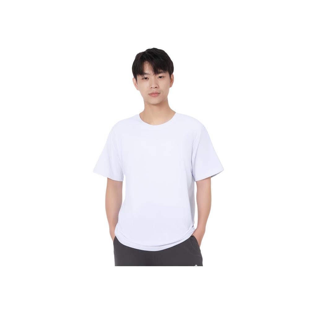 Anta Running Series Solid Color Round Neck Comfortable Quick Dry Breathable Short Sleeve T-Shirt Men Tops Pure-White 152425111-1