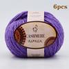 6pcs Luxurious Alpaca Cashmere Yarn  Ultra Soft & Warm Handmade DIY  Crocheting Yarn Suitable for Beginners Scarves300g/10.58oz