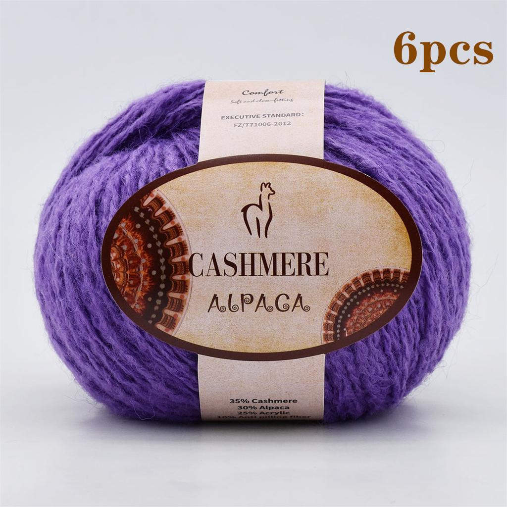 6pcs Luxurious Alpaca Cashmere Yarn Ultra Soft & Warm Handmade DIY Crocheting Yarn Suitable for Beginners Scarves300g/10.58oz
