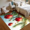 Christmas Bauble Pine Area Rug for Living Room Bedroom Festive Holiday Eco-Friendly Home Decor Soft Non Slip Washable Floor Mat