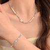 Dopamine Color Pearl Flower Necklace Women'S Summer Light Luxury Clavicle Chain Temperament Design Necklace