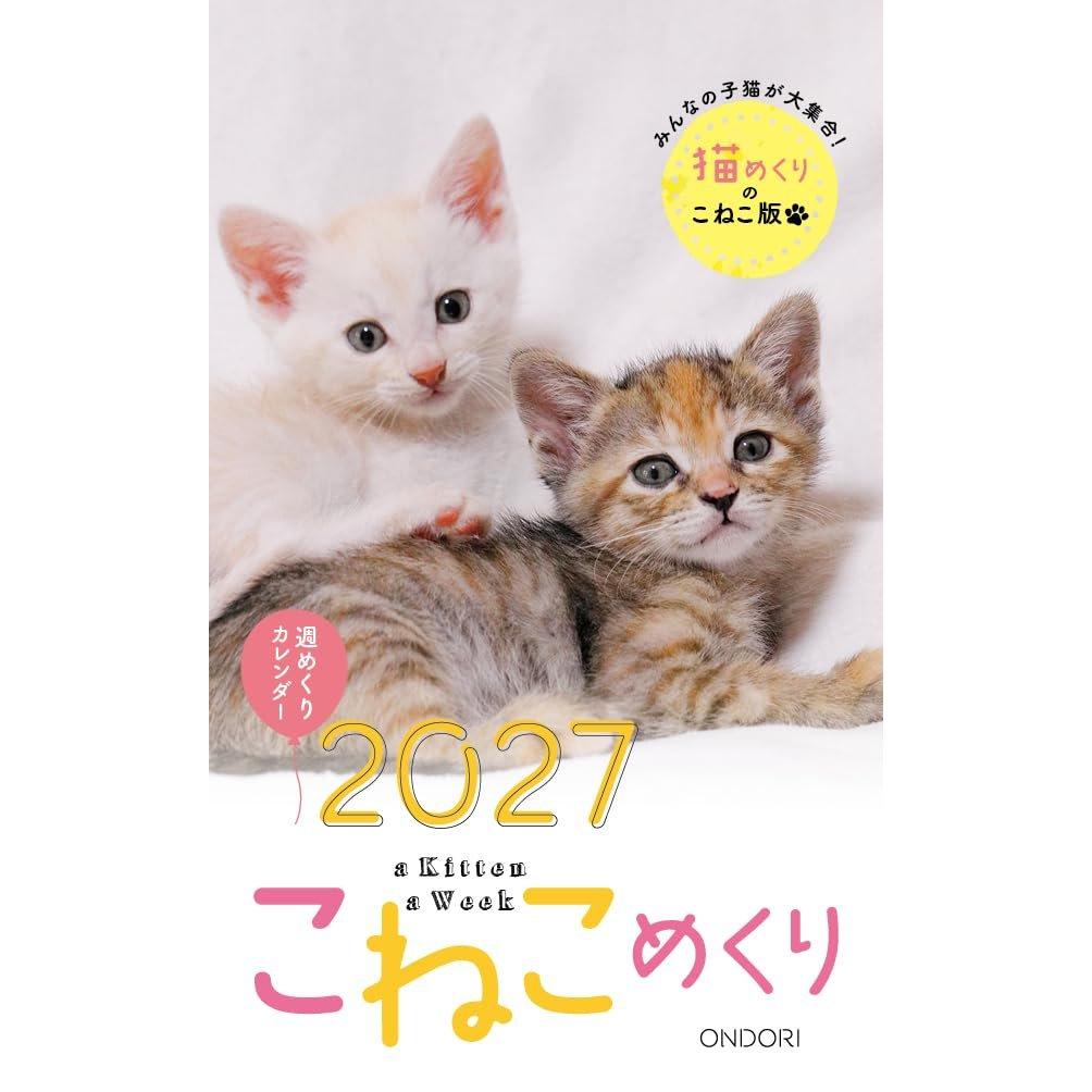 C-O-Two 2027 Kitten Desk Calendar Koneko Mekuri CK-C27-03 Made In Japan Daily Cute Cat Calendar and Memo Pad