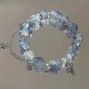 Niche Design Gradient Blue Crystal Beads Bracelet For Women Girls Korean Sweet Star Tassel Bracelet Friendship Jewelry Gifts