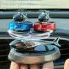 Solar Powered Car Air Freshener Rotating Airplane Decor Auto Fragrance Dispenser with Essential Oil for Vehicle Interior