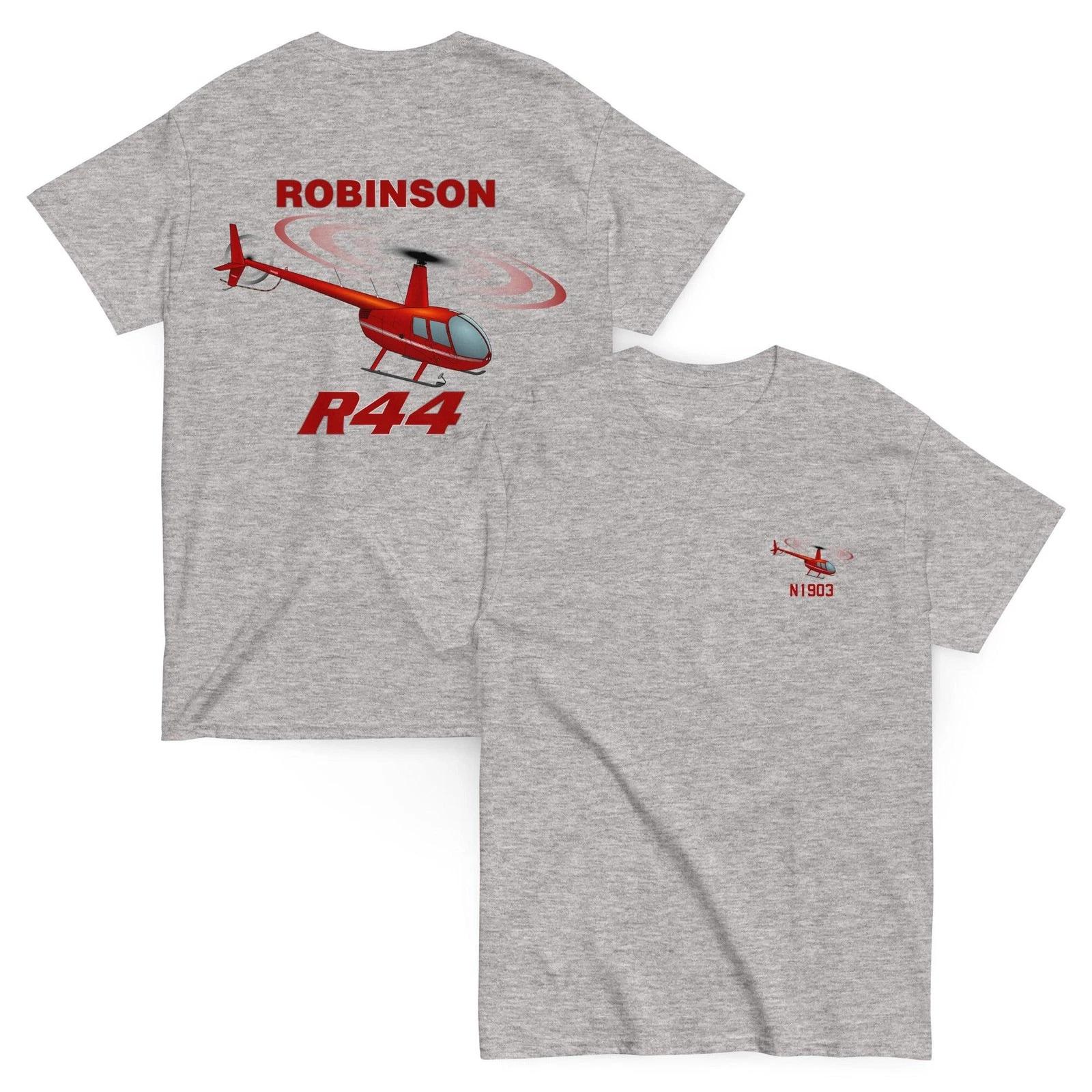 Robinson R44 Helicopter T-Shirt - Personalized with Your N# - Back & Front S