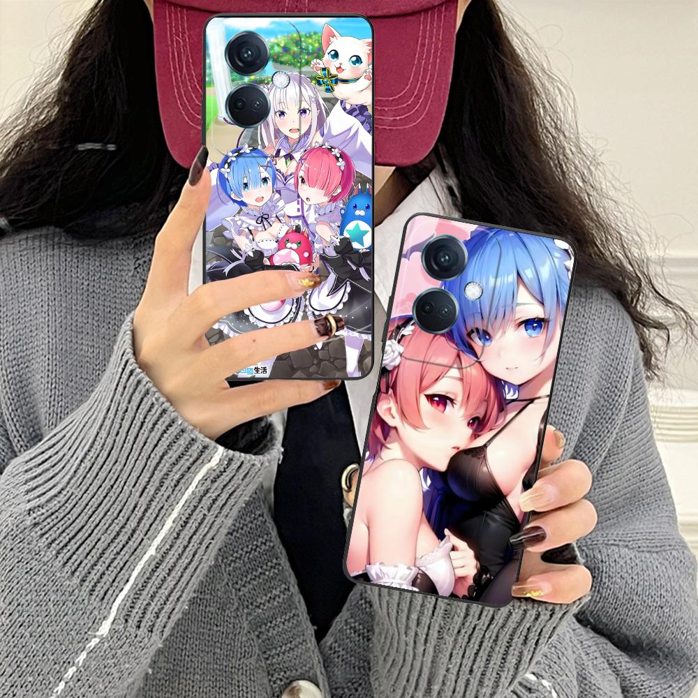 ReZero Rem Ram Matte TPU Mobile Phone Case for OPPO Find X9 X8 X7 X6 X5 X3 X2 Plus S Pro Ultra Lite Colorful Printing Cover