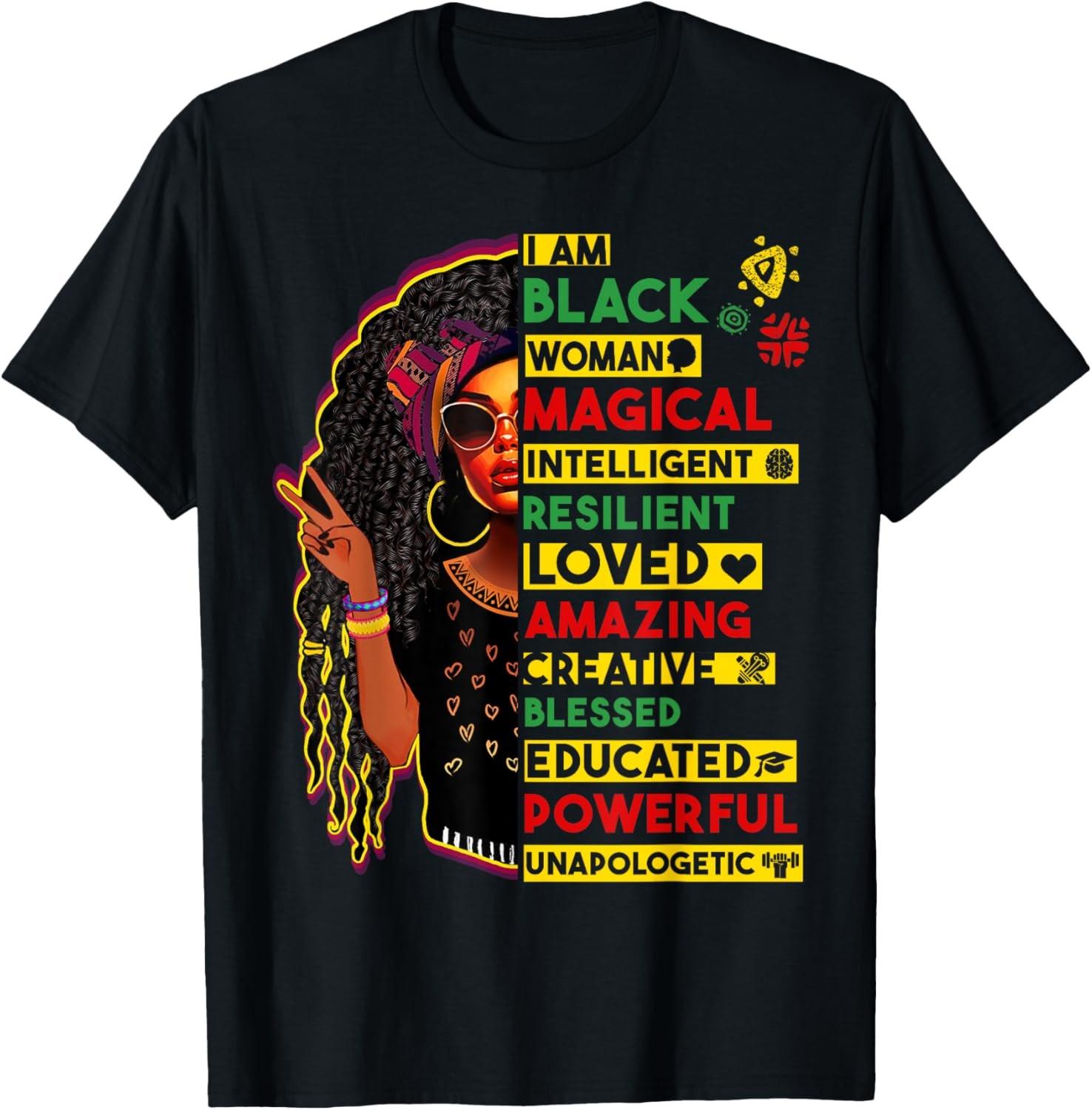 I am Black History African Black History Month Women Girls T-Shirt XXL