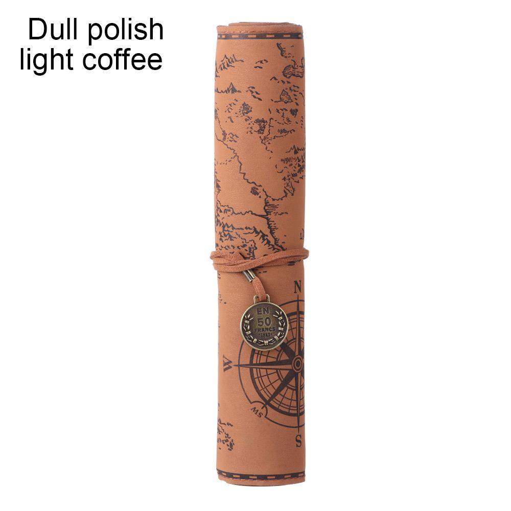 

Big Capacity Stationery Supplies Pencil Storage Makeup Brush Pouch Retro Pen Bag Treasure Map Pattern Pencilcase
