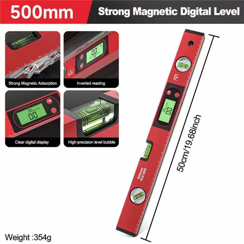 30/40/50cm Elektronická digitální vodováha s displejem Magnetický úhloměr Hliníková slitina Vodováha Úhloměr Sklonoměr 90 stupňů