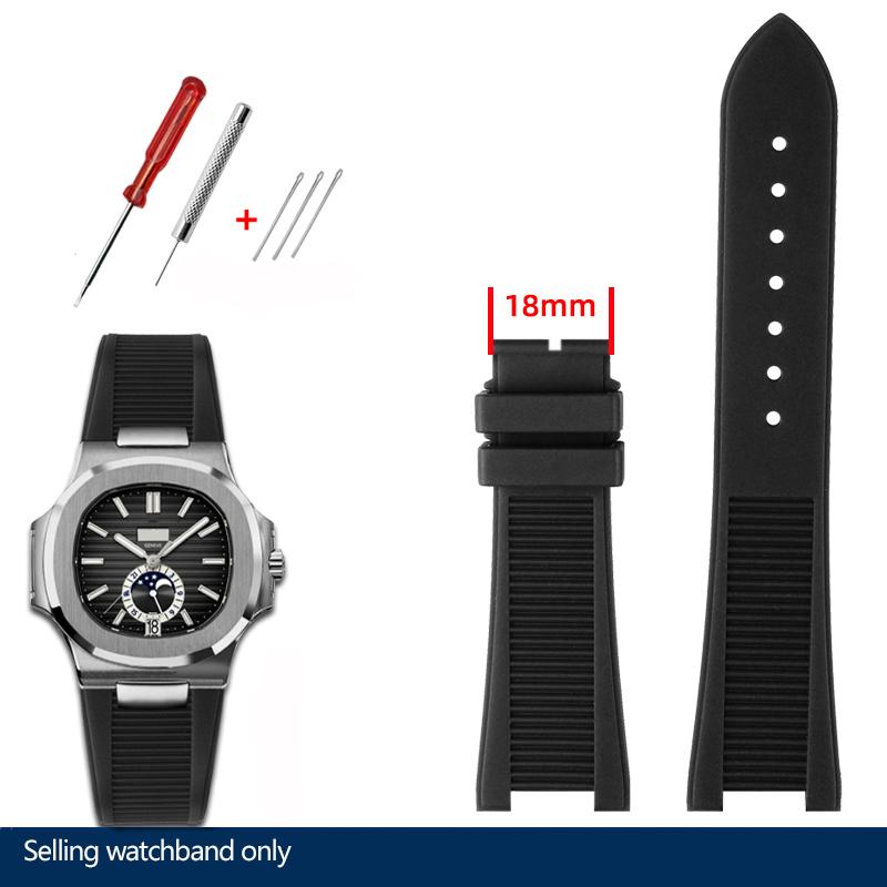 25*13mm Silicone Rubber Watchband For Pa-tek Philippe Nautilus Series 5711/5712/5980 Waterproof Sports Strap Bracelet Brown Blue