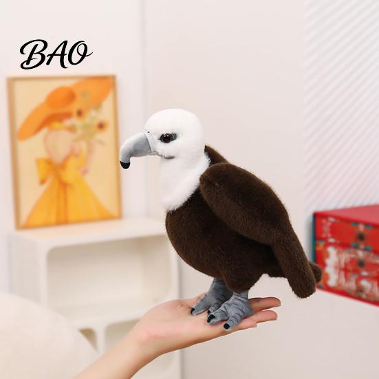 Educational Science Gift for Kids Realistic Plush Bald Eagle Doll, Stuffed Animal Toy with Foldable Lifelike Figure Wings, Bird Plushie Home Decor And