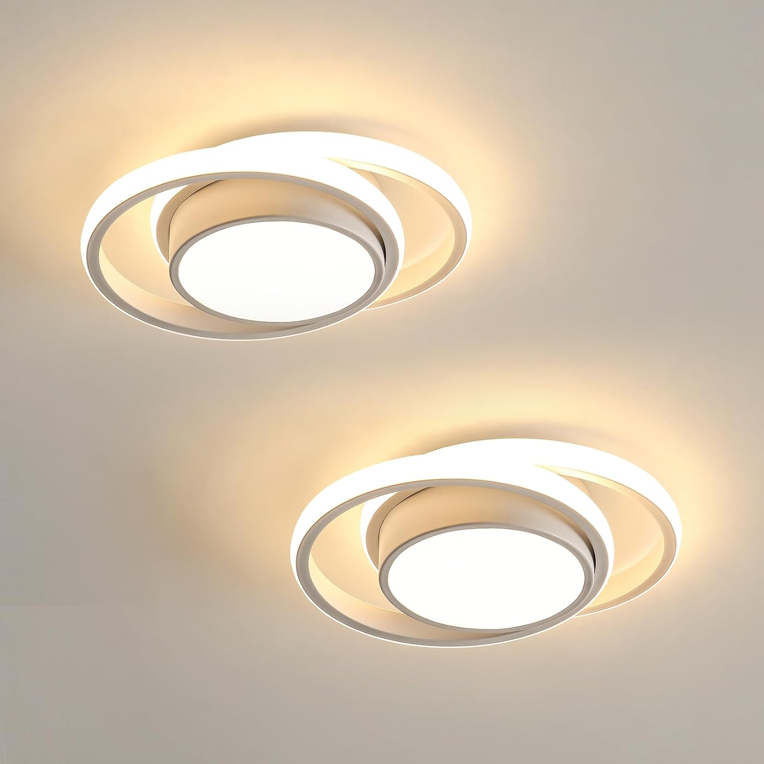 

2 PCS Modern Living Room Ceiling Light Round LED Ceiling Light 2700K for Kitchen, Bedroom