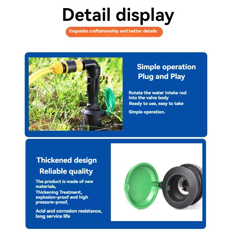 Garden Quick Water Intake Valve, Plug and Play, Suitable for Garden Green Spaces, Lawn Flowers, Villa Courtyards, Etc