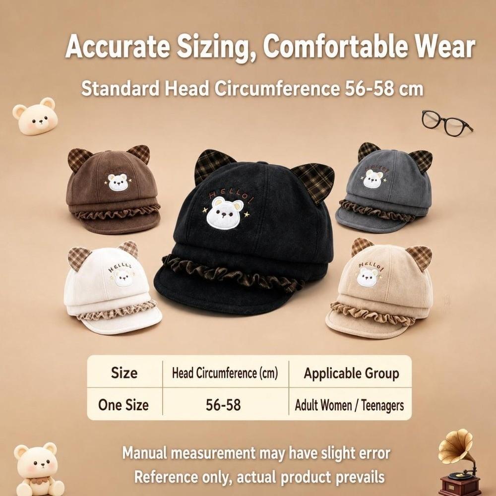 Cat Ears Newsboy Cap Japanese Style Baseball Cap Fashion Women's Beret Autumn and Winter