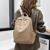 Backpack Women's New Korean Version PU Women's Backpack Simple and Large Capacity Fashionable Travel Rivet Backpack
