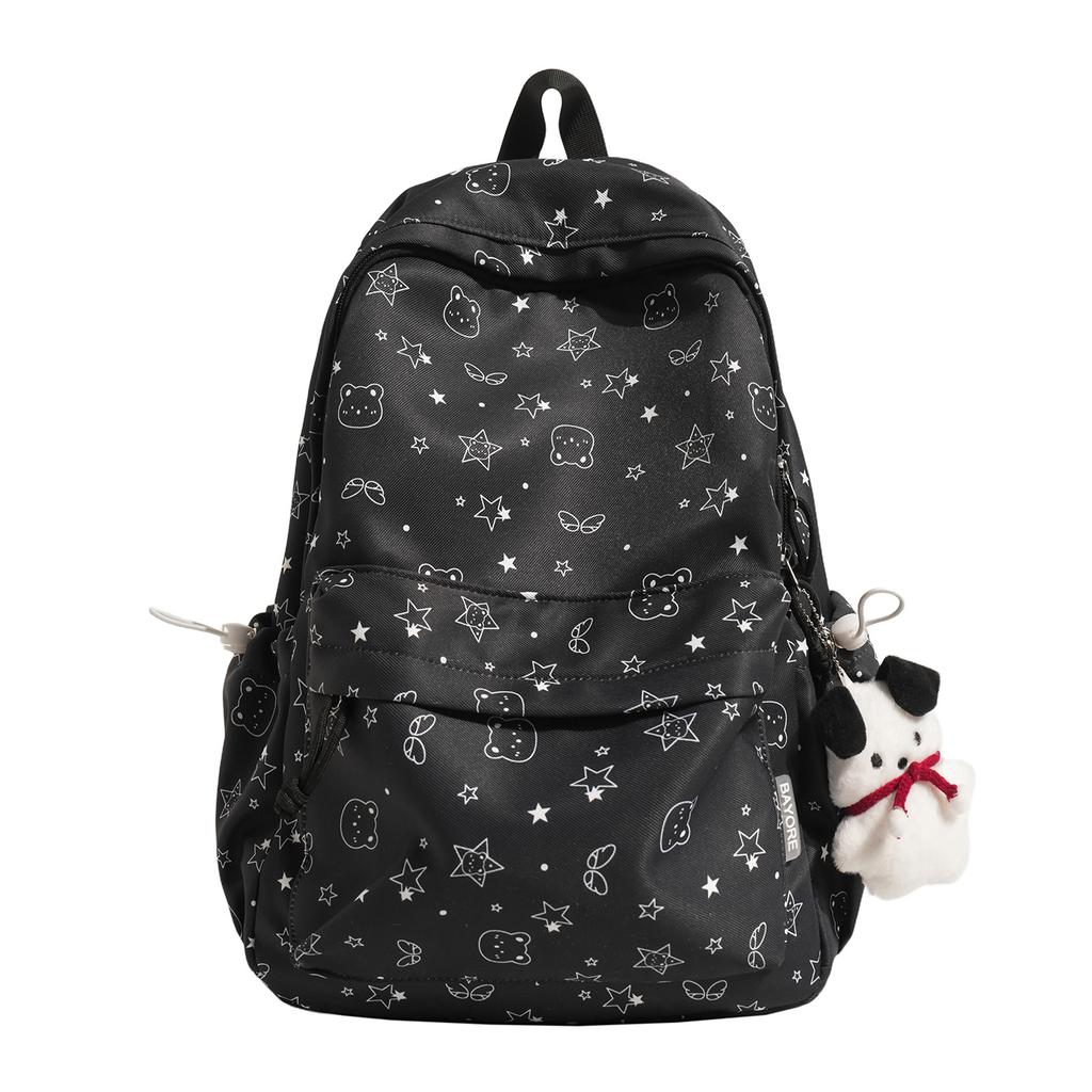 Schoolbag College Wind Large Capacity Burden Reduction Fashion School Bag Junior High School Student Backpack Design Sense Women's Simple Backpack