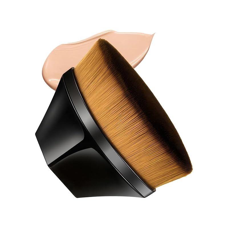 

Qin Derdom makeup brush flat head foundation brush premium powder brush portable luxury fiber hair super soft convenience practical stylish large size