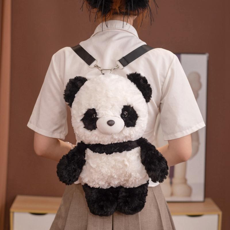 TreasuringU Cartoon Panda Plush Backpack Cute Soft Stuffed Animal Shoulder Bag Elephant Pink Pig Gift for Kids
