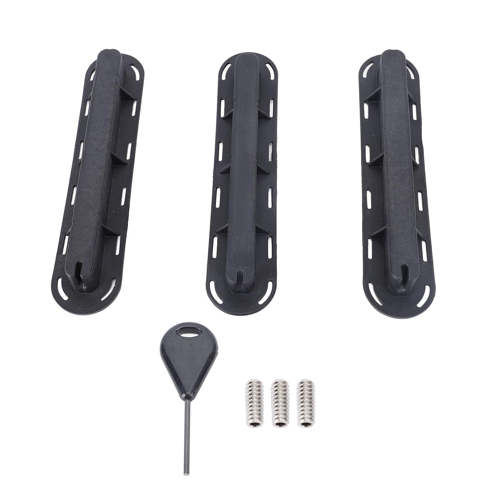 

3PCS Fin Box Set PVC Surfboard Surf Fins Plugs Set with Screws Key for Paddle Board Fin Replacement Black