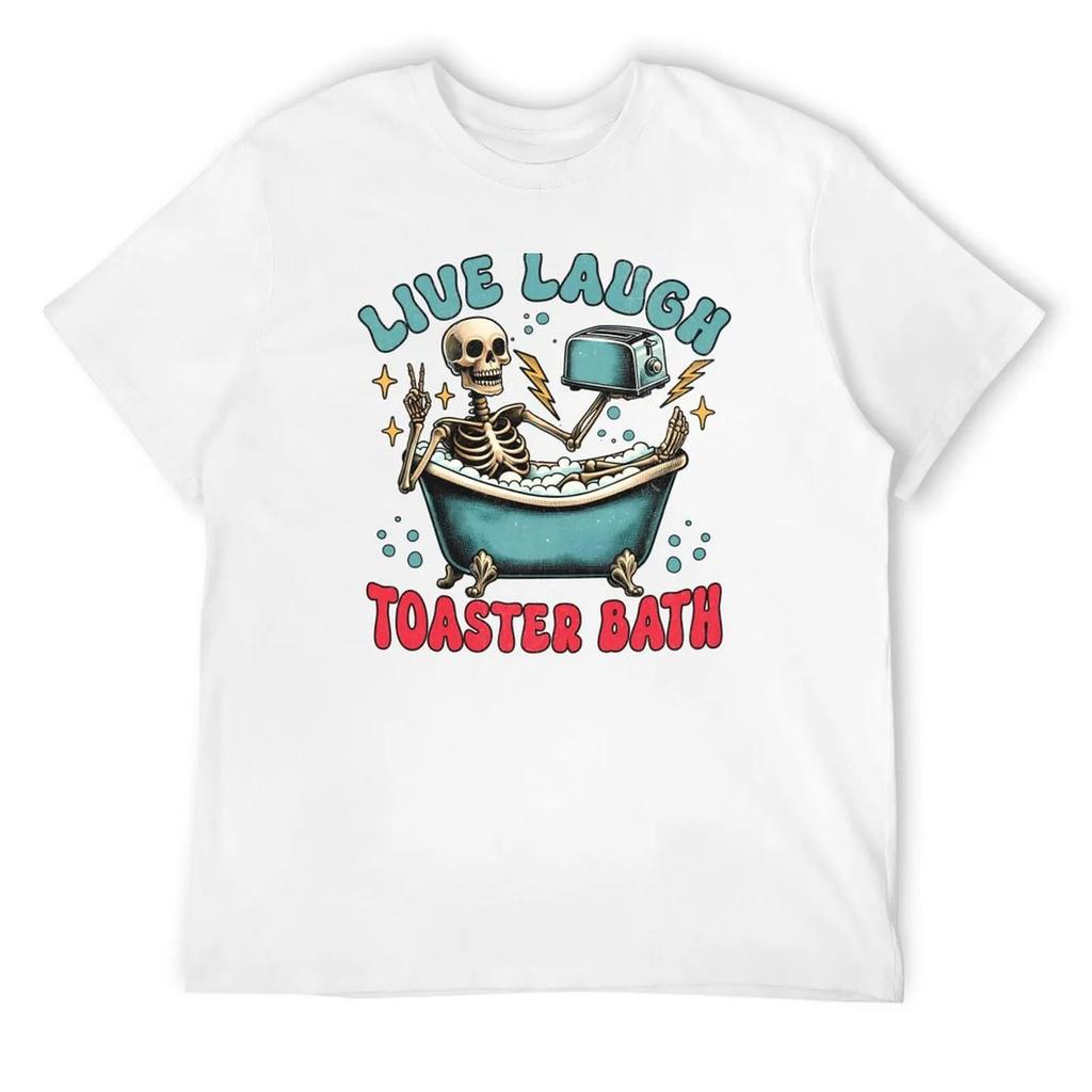 Live Laugh Toaster Bath T-Shirt Man T Shirt Anime Tshirt Custom T Shirt Plus Size Men Clothing