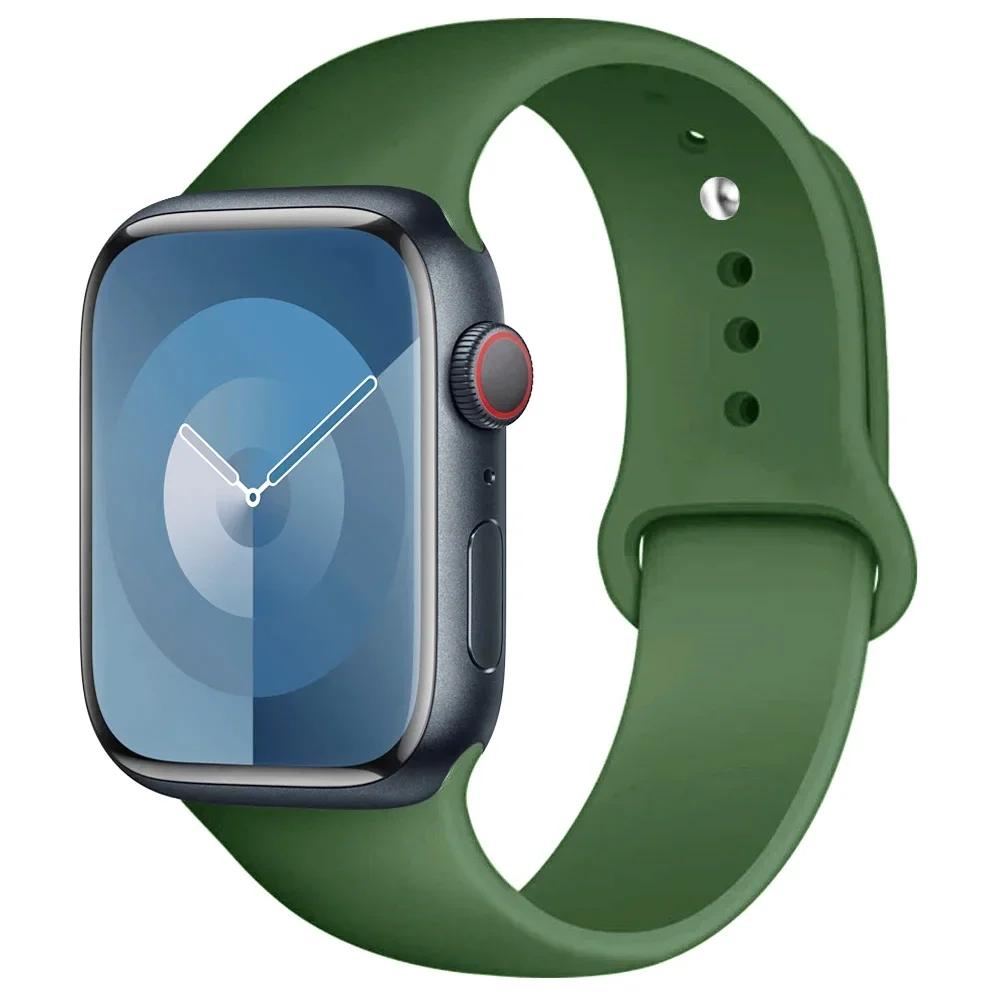Silicone Strap For Apple Watch band 45mm 44mm 41mm 42mm 40mm 49mm 38mm correa bracelet iWatch series 9 8 5 4 3 8 6 SE 7 Ultra 2